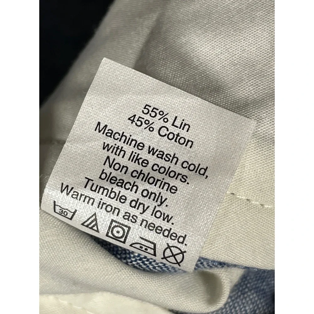 J.Crew The Sutton Mens Light Blue Linen Cotton Blend Pants 33x30 Straight Leg